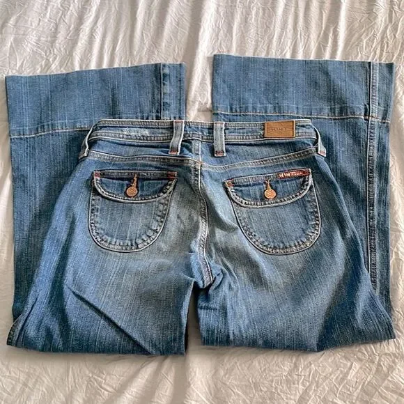 Hint Jeans Vintage Wide Leg Cropped Flare Denim Medium Wash Size 3 - Picture 3 of 14